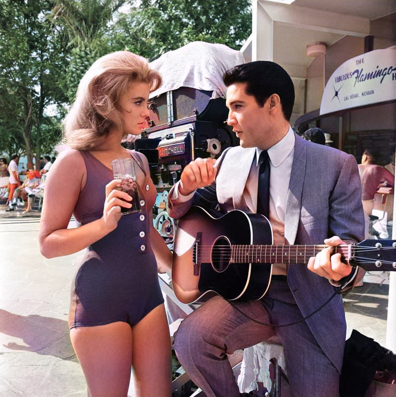 Ann Margret and Elvis Presley on the set of Viva Las Vegas 1964