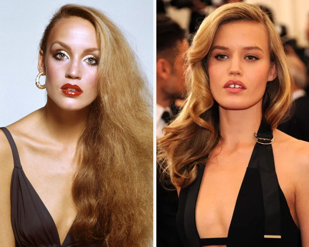 Jerry Hall and Georgia May Jagger at 19