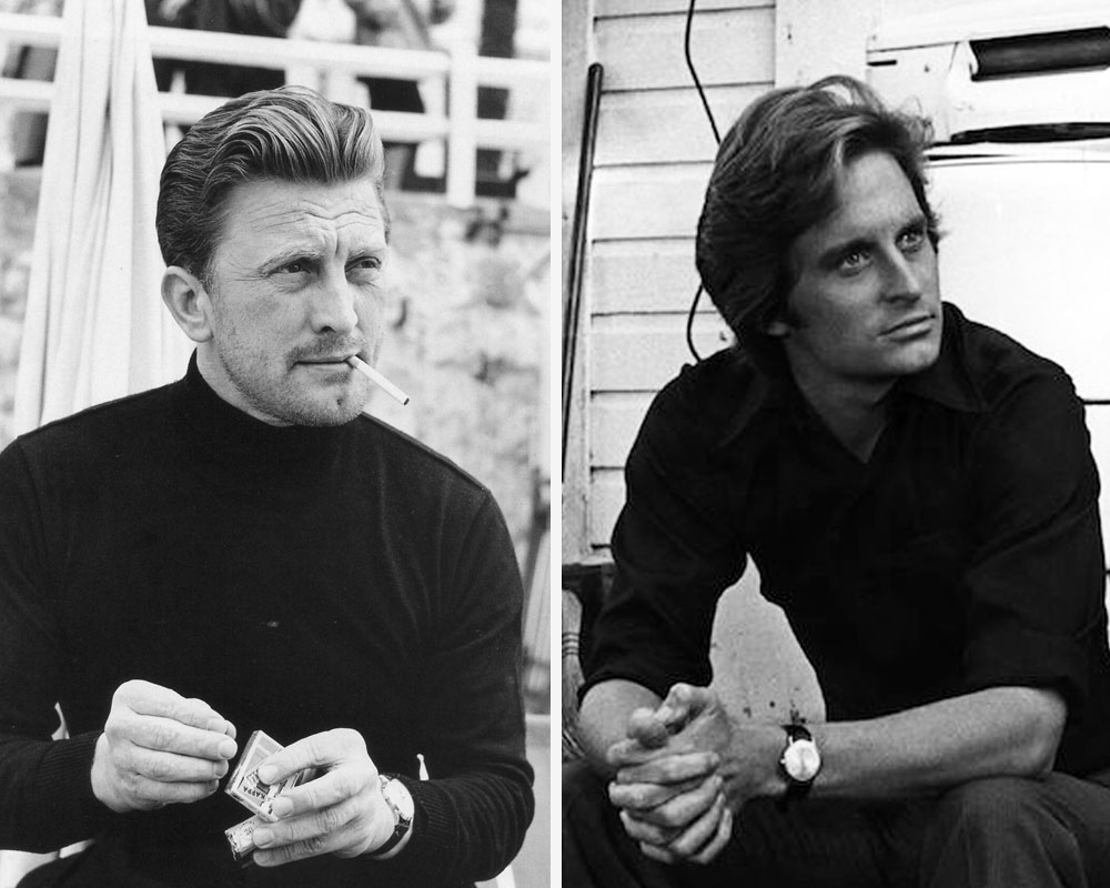 Kirk Douglas and Michael Douglas at 34